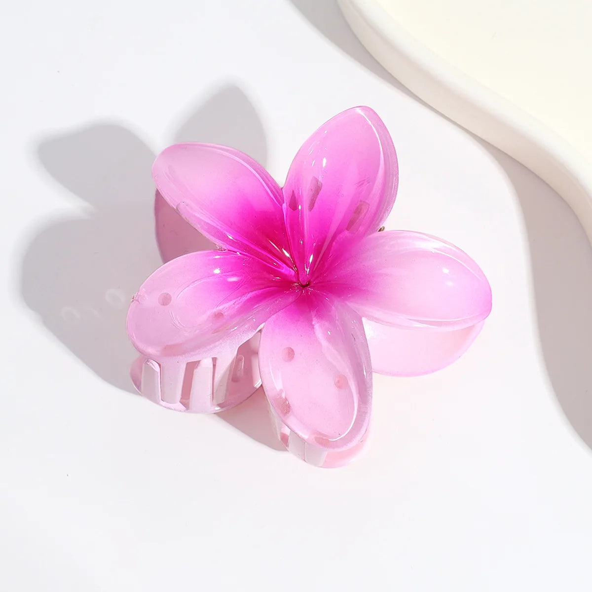 Women Fashion Summer Beach Flower Claw Clip Long Hair Shark Clip Girls Barrettes Ponytail Holder Gradient Color Hair Accessories