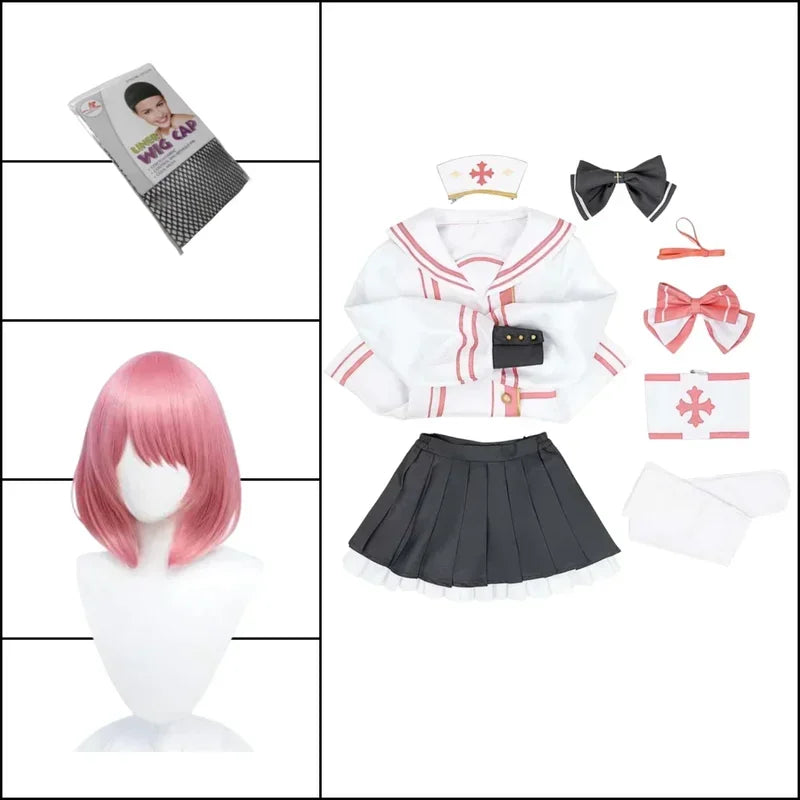 Game Blue Archive Sumi Serina Cosplay Costume Women Uniform Casual Jacket Skirt Wig Nurse Hat Bow Halloween Party Suit