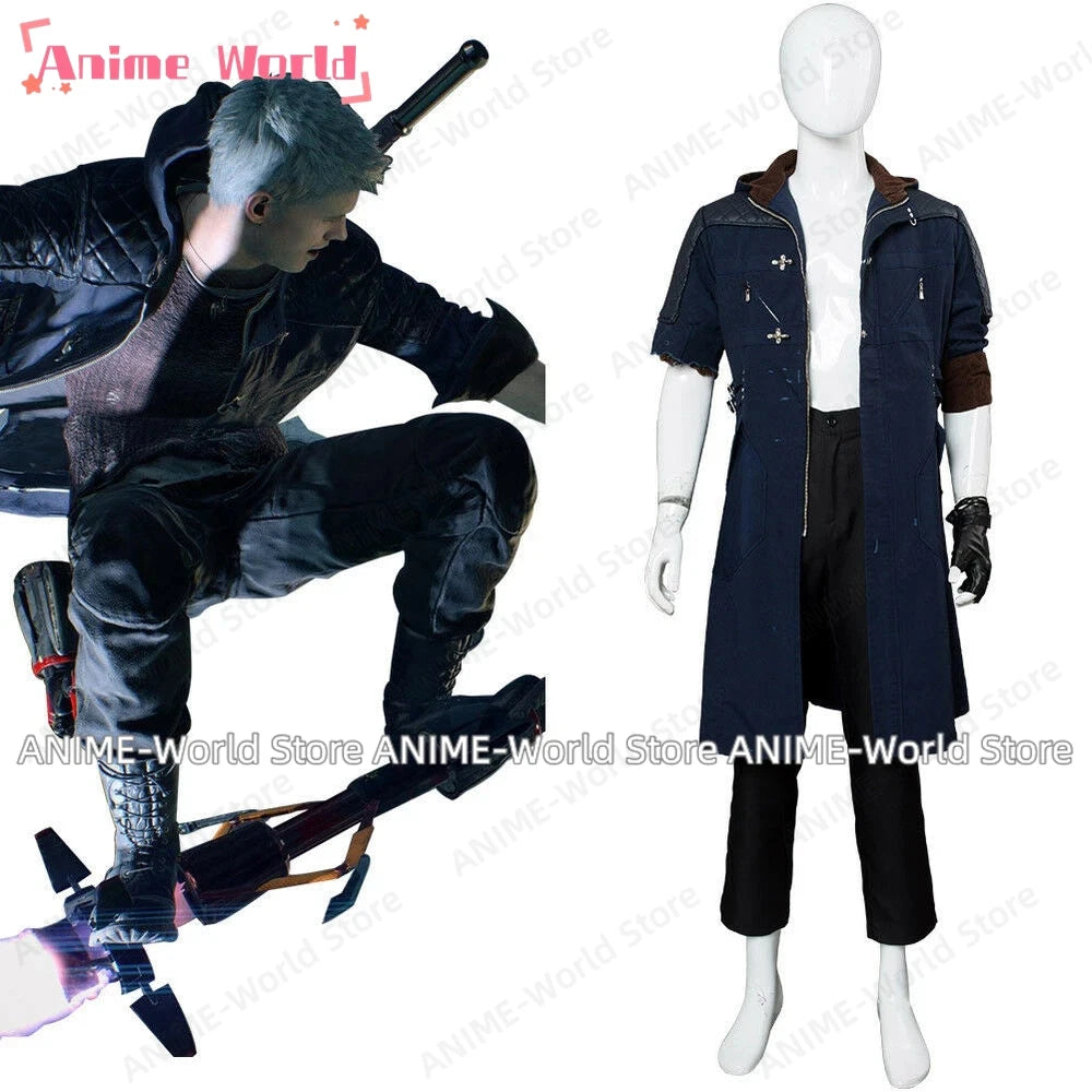 《Custom size》Devil May Cry V DMC5 NERO Damaged Version Costume Cosplay Halloween Coat Jacket