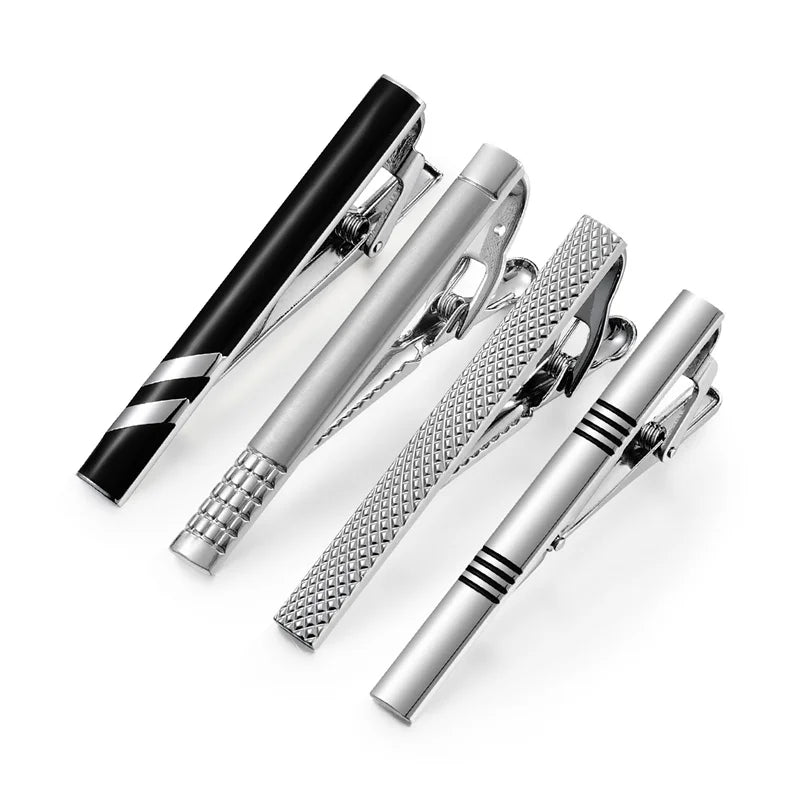 Tie Clip For Men Business Party Minimalist Tie Clips And Cufflinks To Man Shirt Gift Box Jewelry Men's Cuff Man Fashion Lawyer