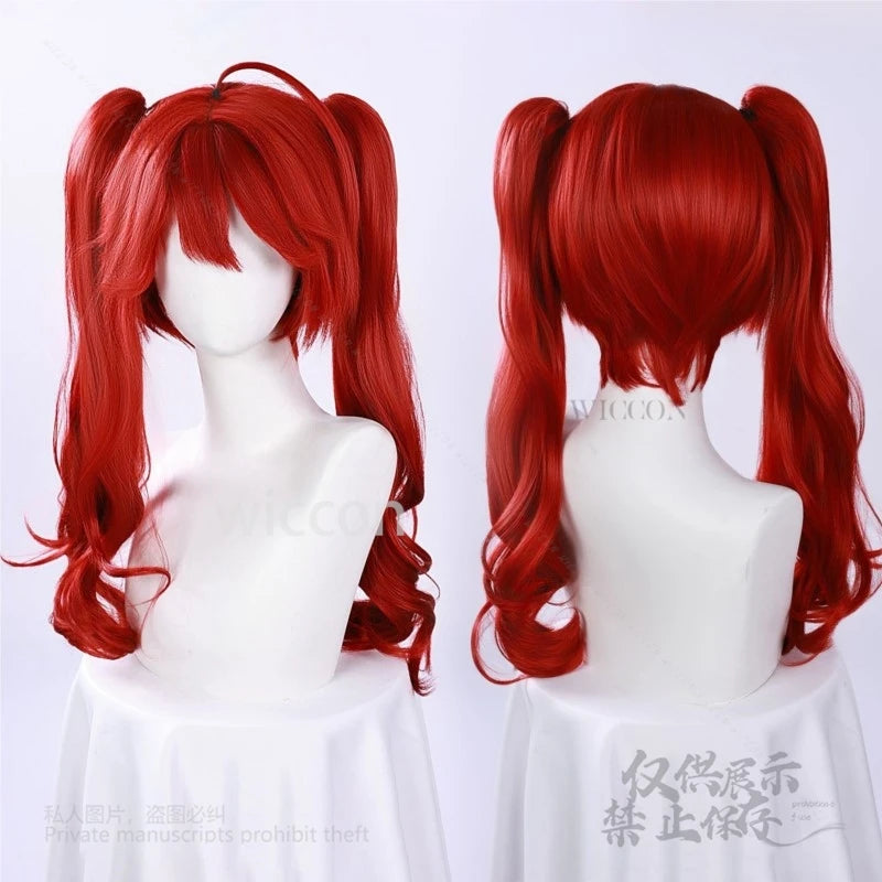 Anime UTAU Teto Voicebank Cosplay Costume Game AI Character Outfit Halloween Party Uniform Red Hair Twin Drills  Style