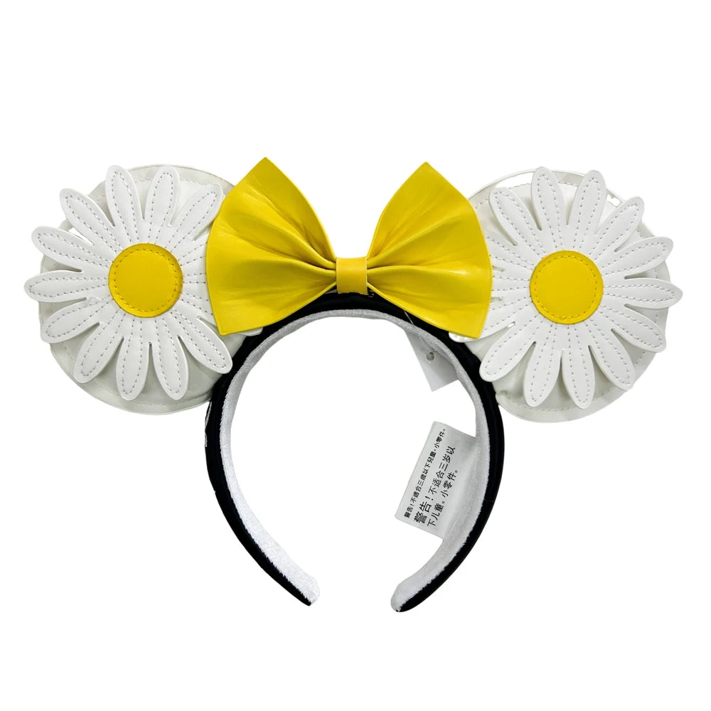 Disney Princess Mickey Mouse Headband Mickey Ear Rapunzel Snow White Sequin Bow Hair Hoop Gift Girl Accessories Christmas Gift