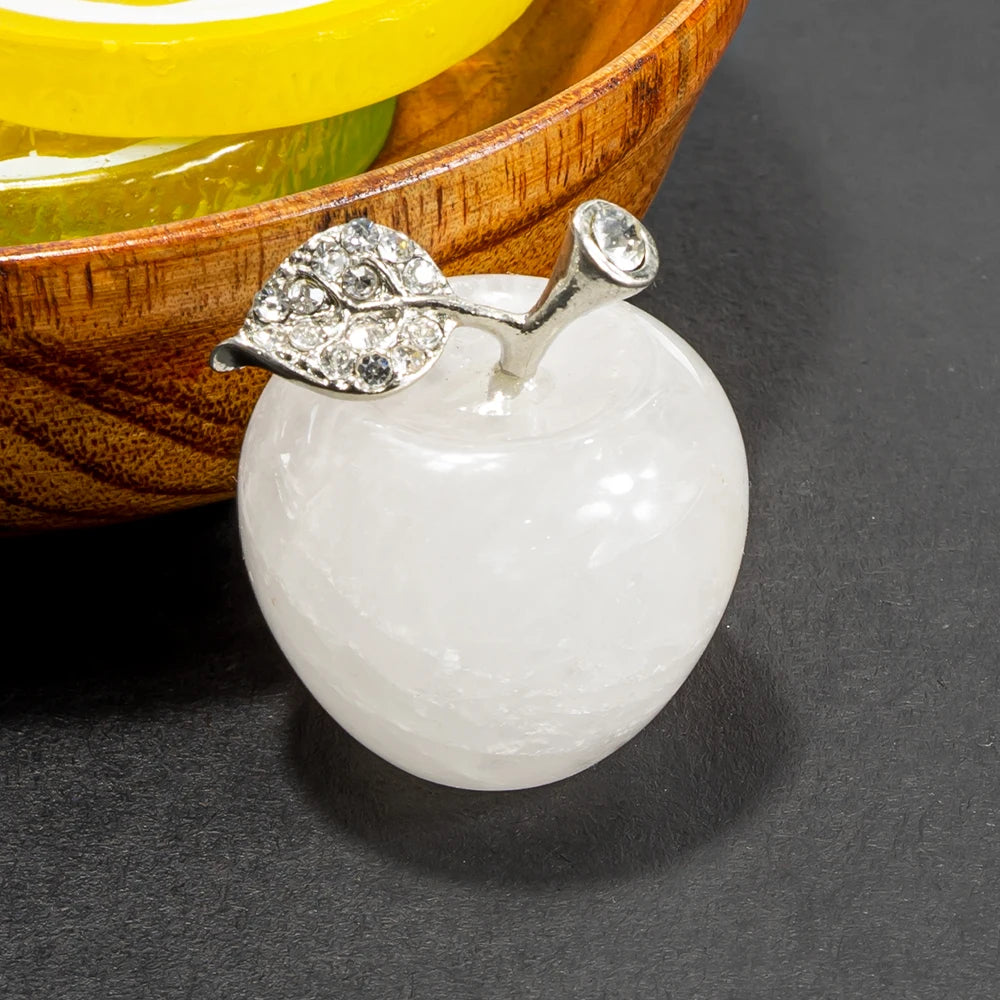 Natural Crystal Apple Jewelry Quartz Home Decoration Christmas Gift 15 Colors Healing Spirit Lucky Halo Desktop Ornament