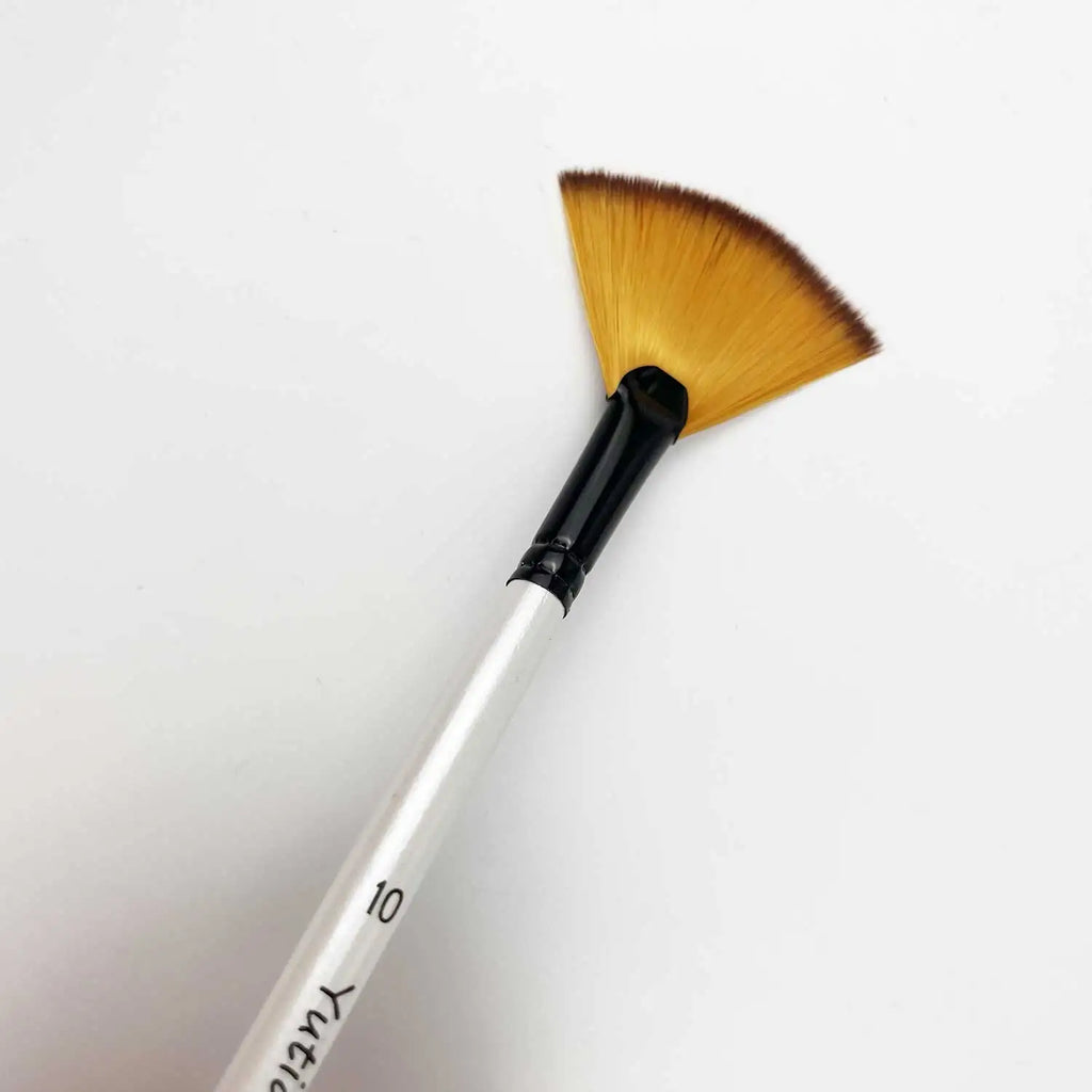 Artist Fan Paint Brushes Set 5Pcs Fan Artist Brushes Soft Anti-Shedding Nylon Hair Wood Handle Painting Brush for Acrylic