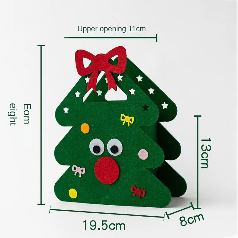 2024 New Christmas gift bag creative felt cloth children's candy gift bag Christmas Eve portable apple bag