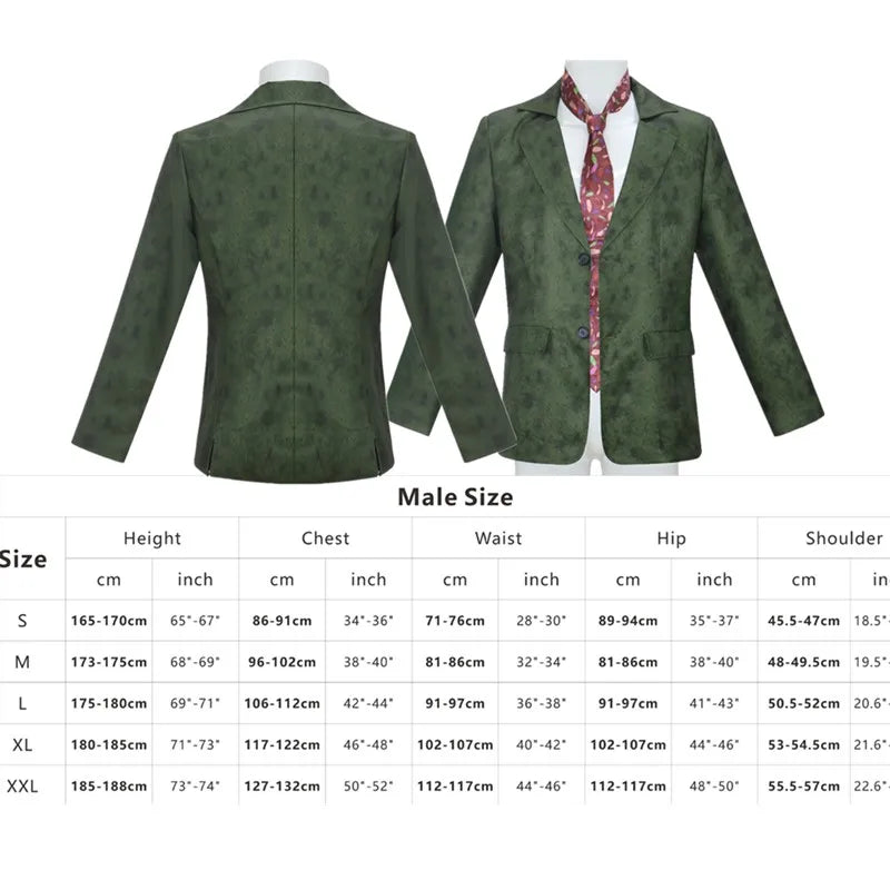 Harrier Du Bois Cosplay Coat Tie Disco Costume Game Elysium Adult Men Disguise Necktie Outfits Halloween Carnival Party Suit