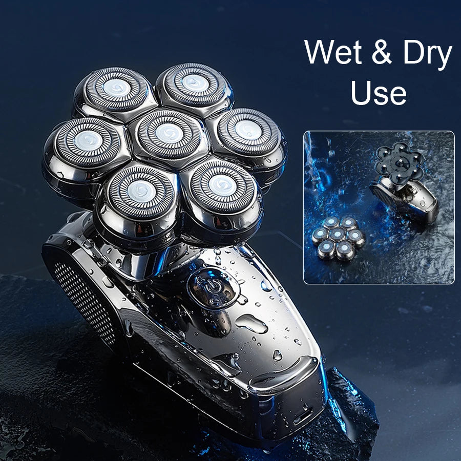 Electric Head Shaver Razor For Bald Man 5 In 1 Rechargeable Hair Shaving Razors Waterproof Wet Dry Beard Trimmer