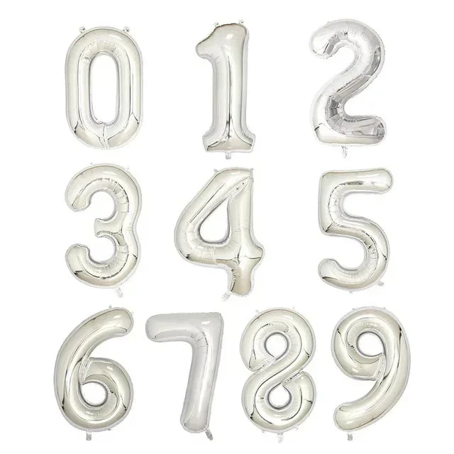 50pcs 40Inch Birthday Balloons Foil Helium Number Balloon 0-9 Birthday Wedding Party Decoration Baby Shower Figures Air Globos