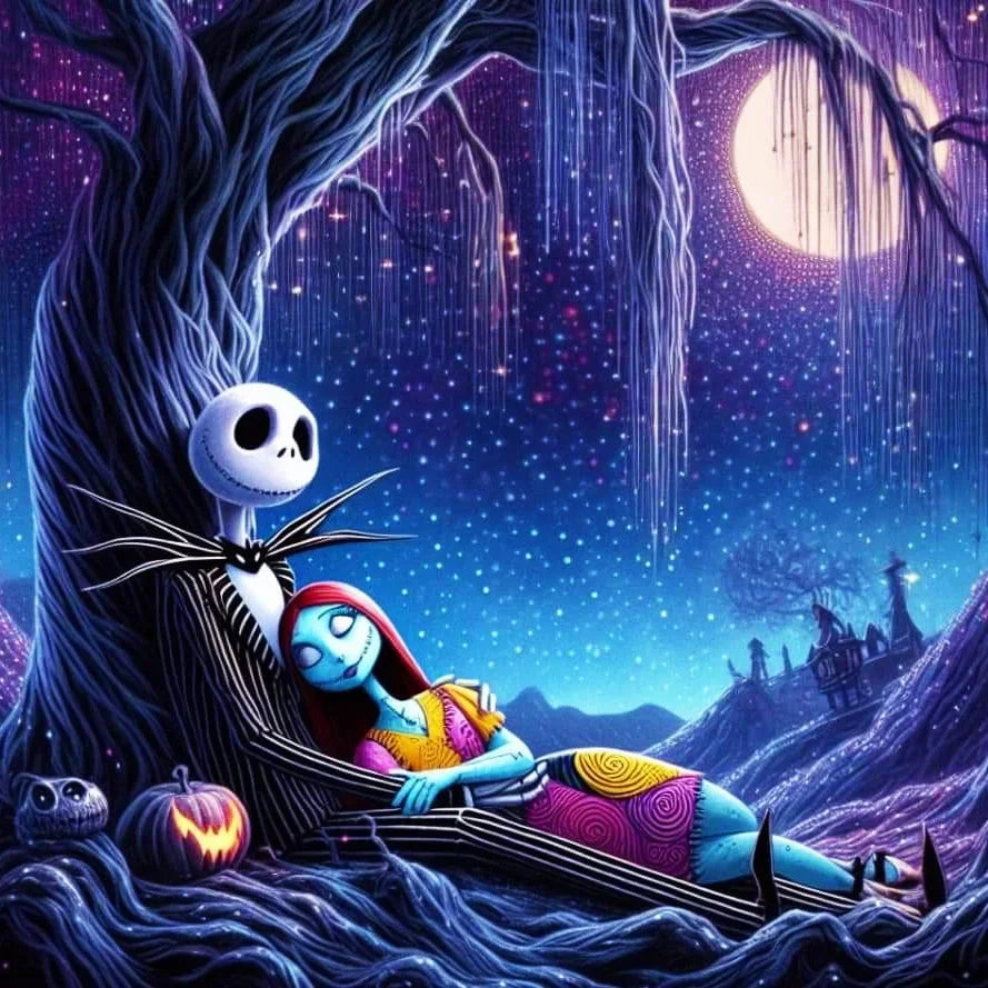 Disney 5D Diamond Embroidery Jack Rhinestone Pictures Painting Cartoon Full Drill Mosaic Nightmare Before Christmas Holiday Gift