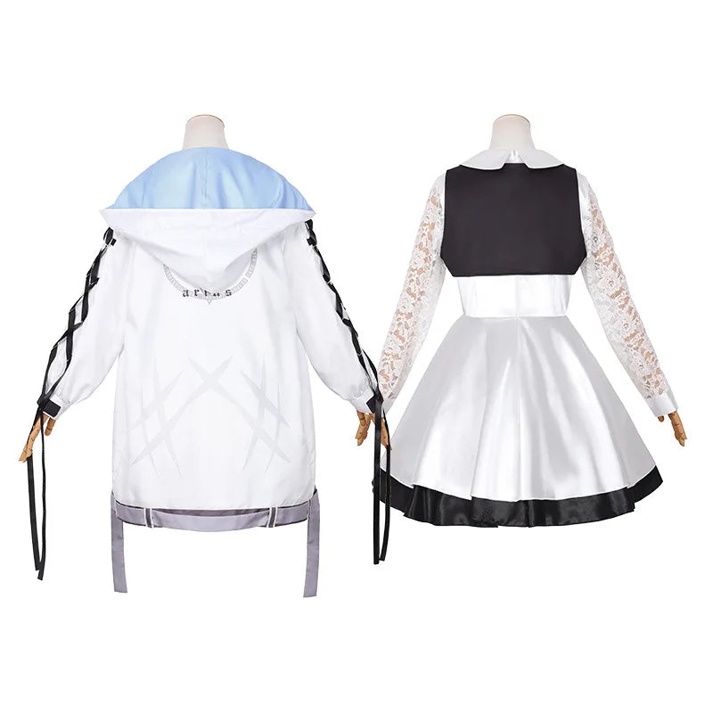 Blue Archive Hakari Atsuko Cosplay Costume Wig Headwear Women Carnival Halloween Carnival Party Roleplay Outfits Purple Hair