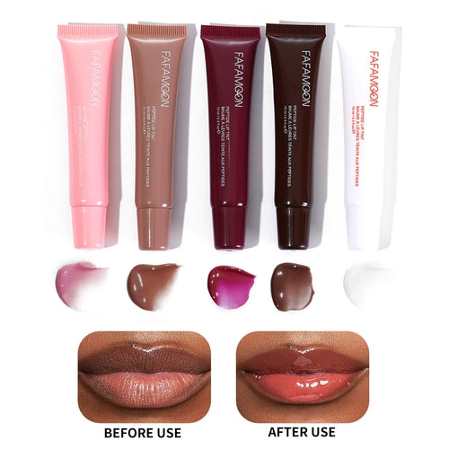 Glossy Lip Glaze Waterproof Long Lasting Lip Gloss Glossy Mirror Tea