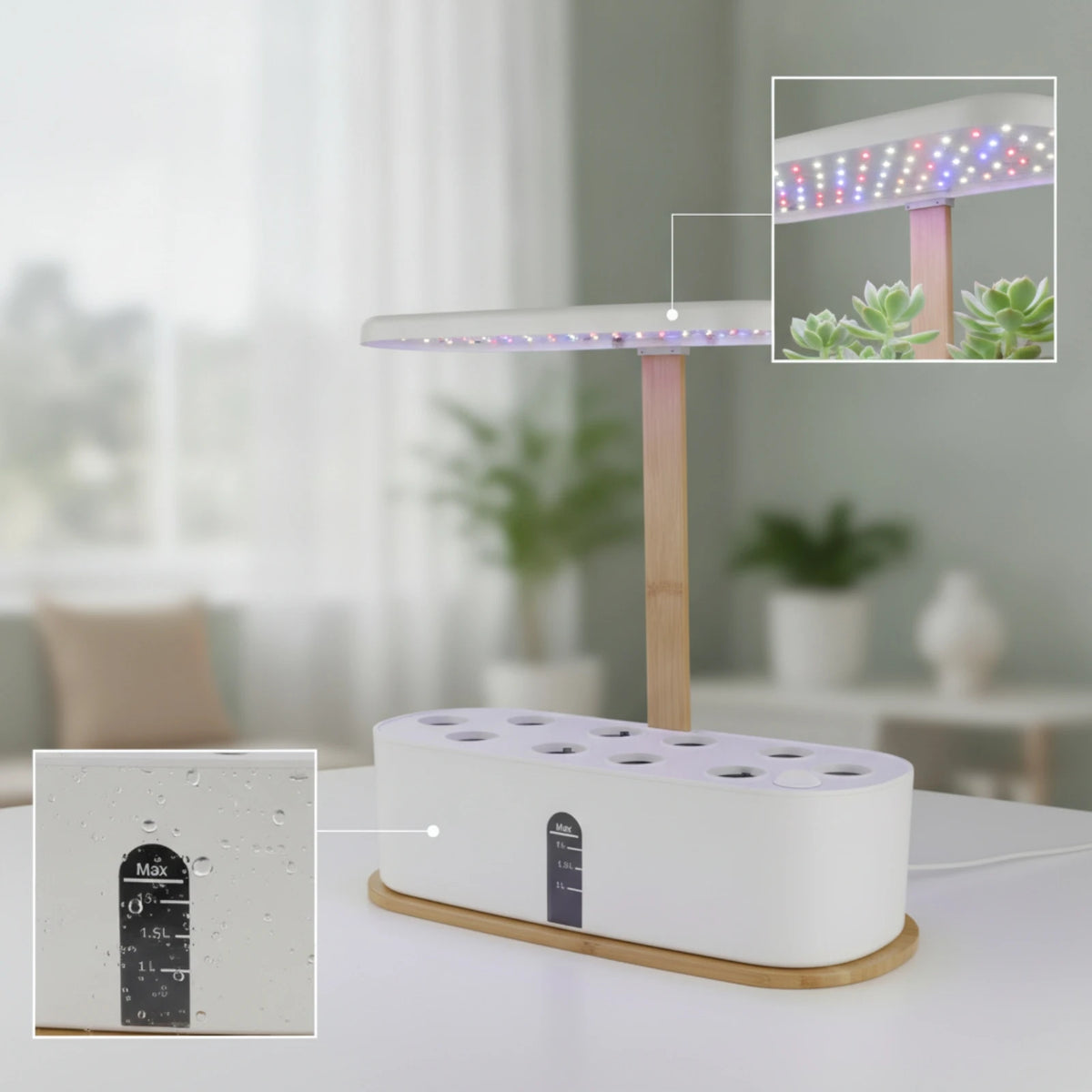Hydroponic Planter with LED Grow Illumination areaSaving Indoor Hydroponic Garden Indoor Garden with LED Grow Light Fresh Slim