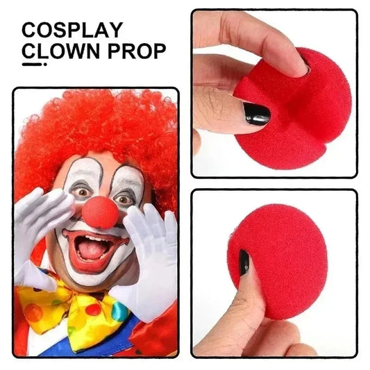 5-300pcs Red Clown Nose DIY Foam Sponge Balls Funny Circus Cosplay Costume Props Performance Party Halloween Holiday Decoration