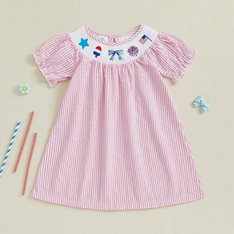 Toddler Girl Sleeveless Floral Print Ruffle Hem Dress Summer Casual A-Line Dress with Bow Detail and Embroidery