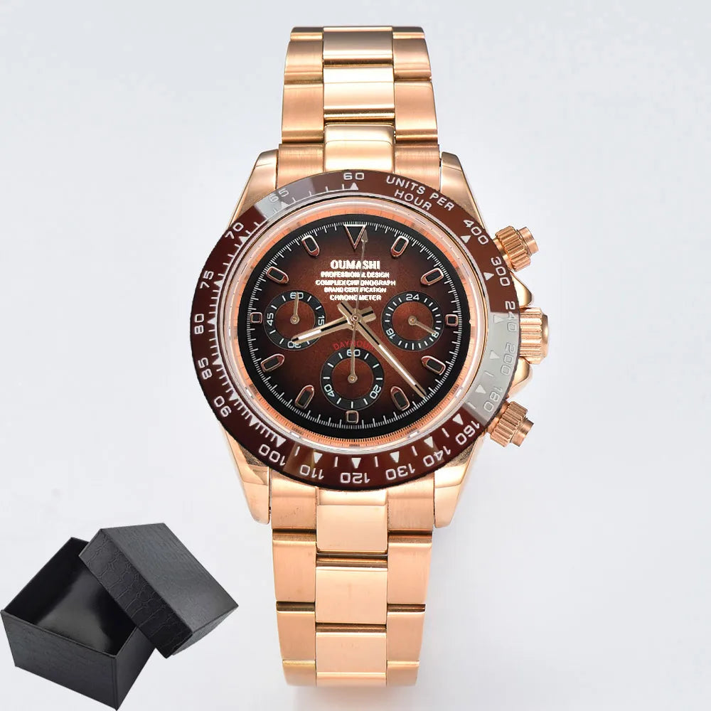 VK63 watch 39.3mm Luxury Watch Men's Chronograph Men's watch vk63 case rose gold watches VK63 Men's Chronograph Waterproof 10ATM