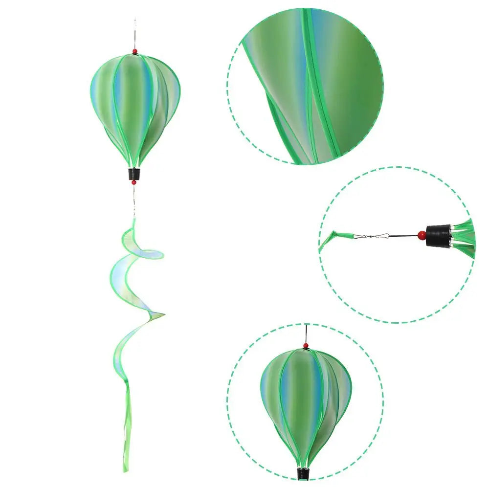 110CM Giant Rainbow Hot Air Balloon Garden Wind Spinners Pinwheels Whirligigs Windmill Toys for Yard Lawn Decorations Outdoor