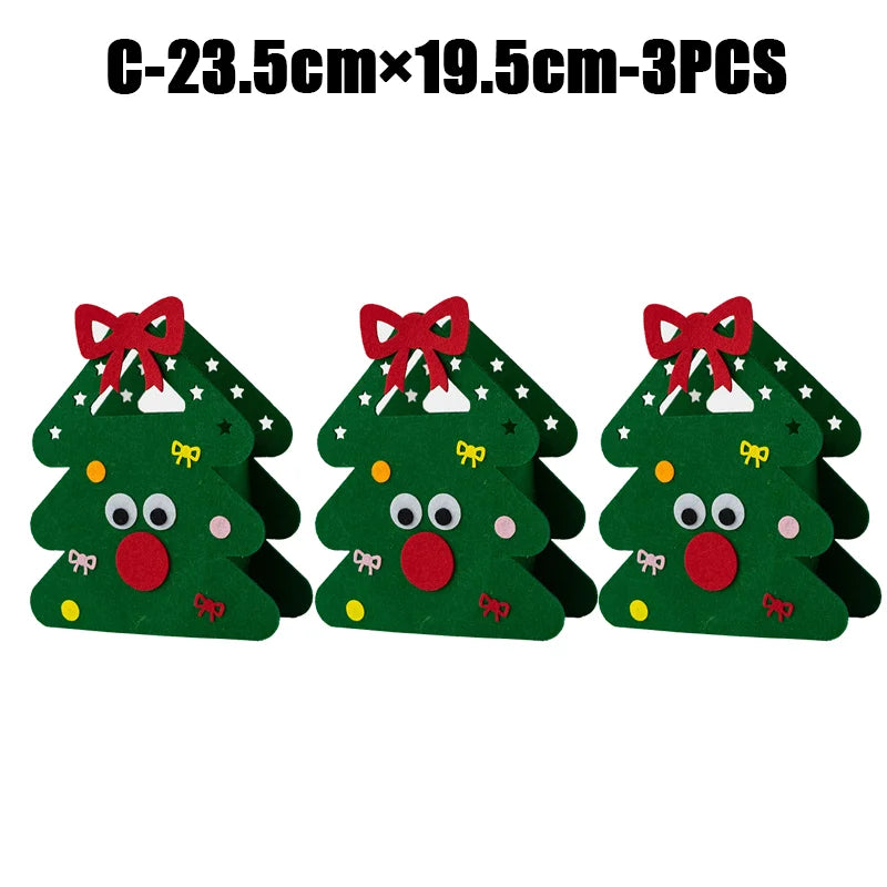 2024 New Christmas gift bag creative felt cloth children's candy gift bag Christmas Eve portable apple bag