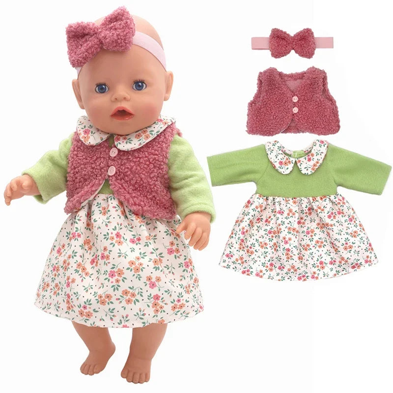 Baby New Born Doll Clothes Coat Hooded Sweater for 17 Inch Doll Jacket Toys Doll Wears