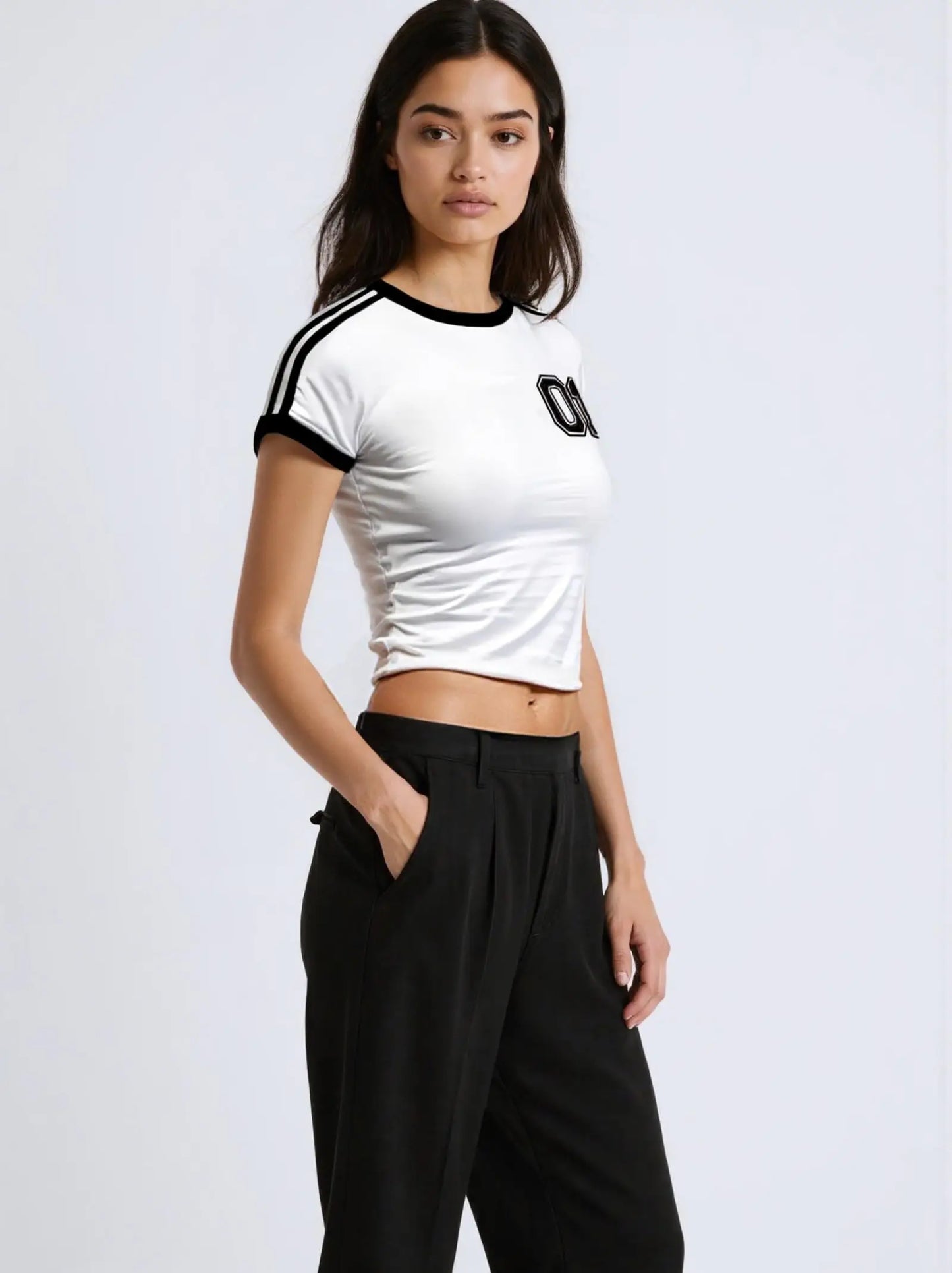 ﻿Y2k Clothes Gothic Crop Tops 01 Pattern Print Vintage Women Casual Baby Tee Streetwear Girls Aesthetic Short Sleeves T-Shirt ﻿