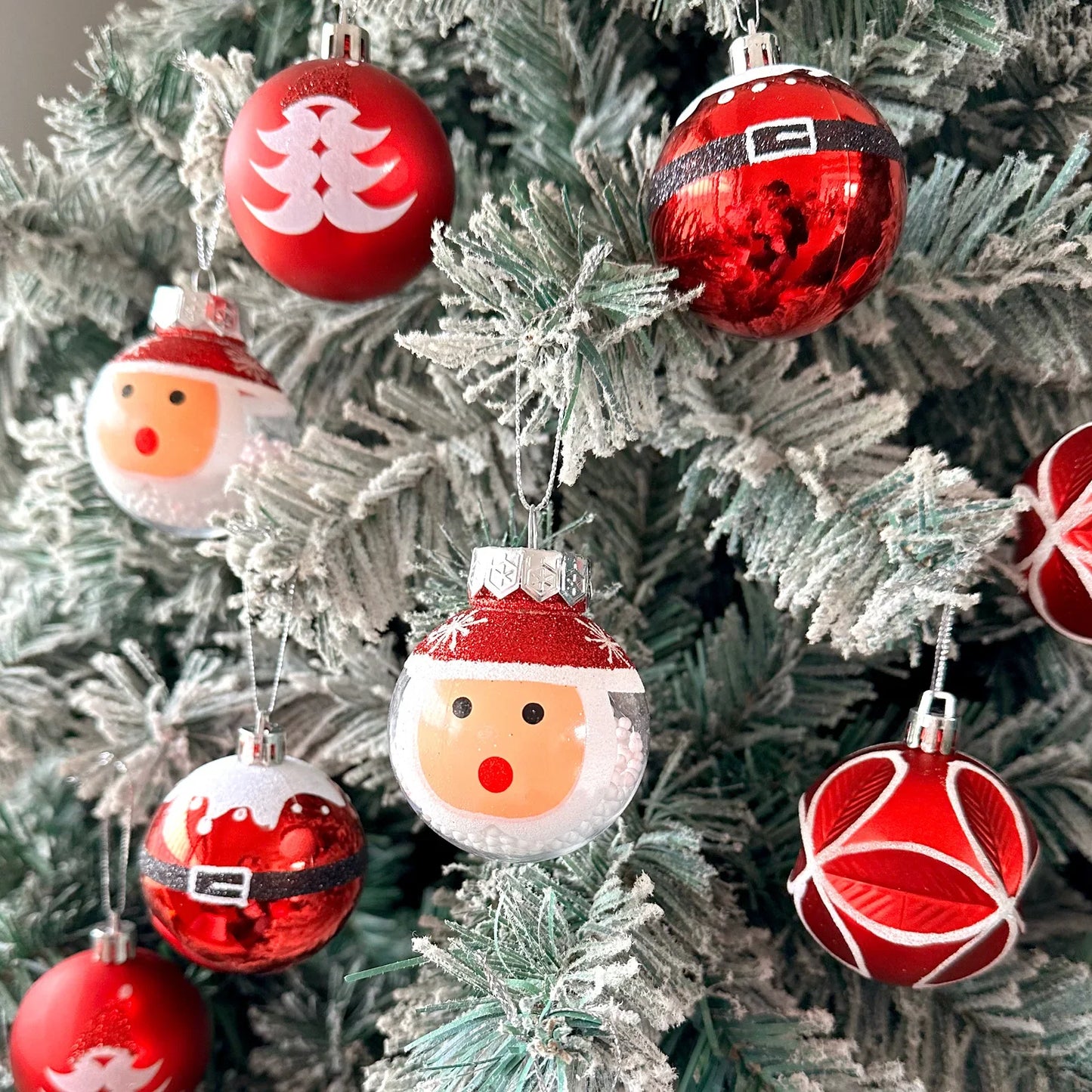 9PC Christmas Ball Christmas Tree Decoration Hanging Ball Holiday Party Decoration 6CM DIY Painted Christmas Tree Pendant