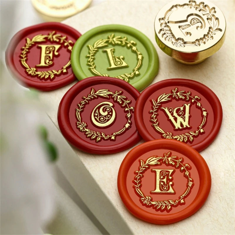 Y1UB Sealing Wax Stamp Letter Series Wax Seal Stamp for Christmas Card Decorations