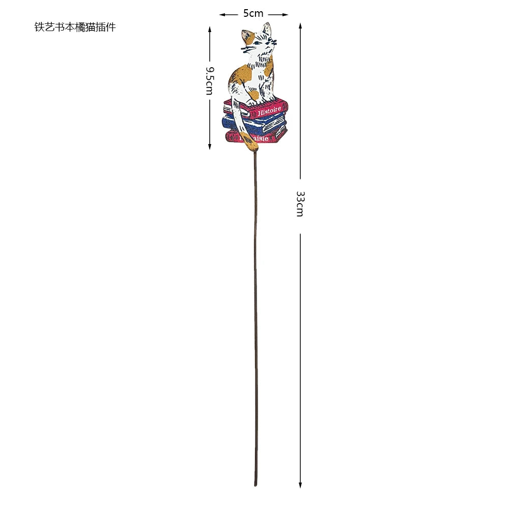 Retro Iron Animal Flower Stake Balloon Ornament Horticultural Groceries Garden Decor Rustic Balcony Plant Markers for Flowerpot