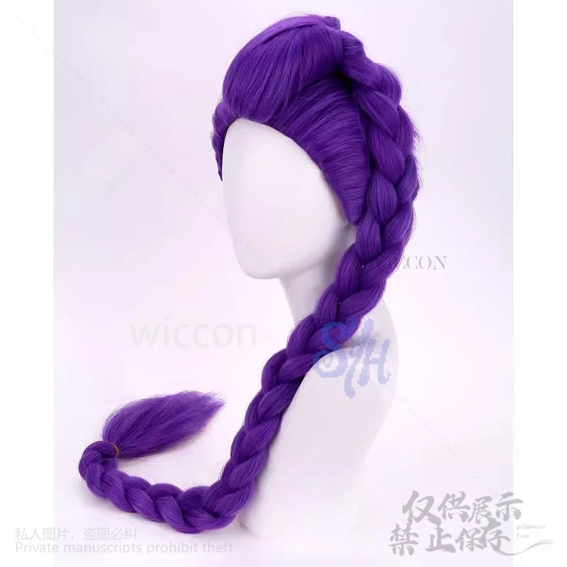 Movie Anime Kpop Demon Huntrix Rumi Cosplay Purple Heat Resistant Synthetic Idol Girls Groups Wig Fashion Y2K Cos Hair Halloween