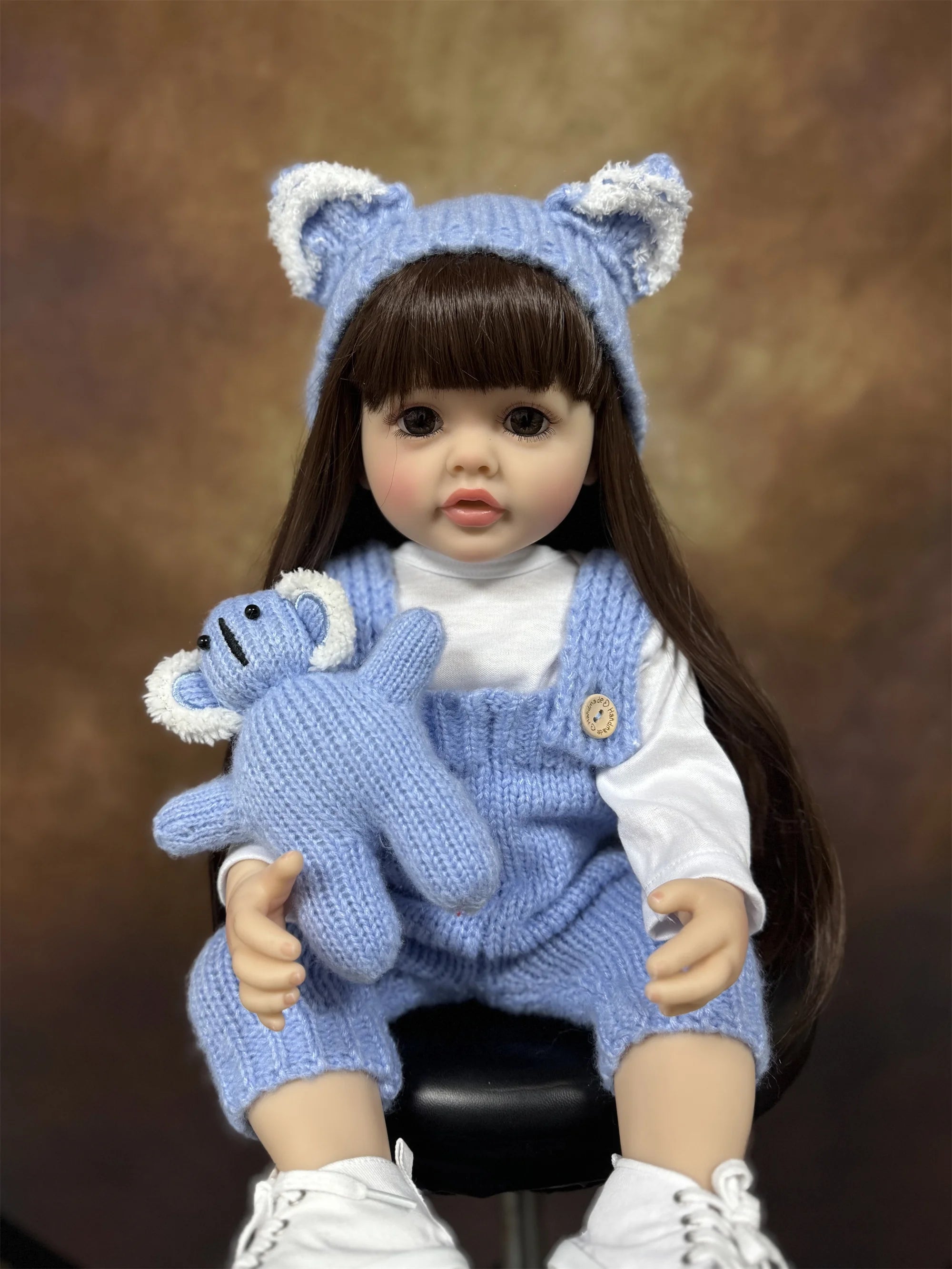 Doll Clothes For 19-22Inch Reborn Baby Doll 48-55cm Reborn Toddler Doll Clothes Accessories Jumpsuit Dress Sweater Knit