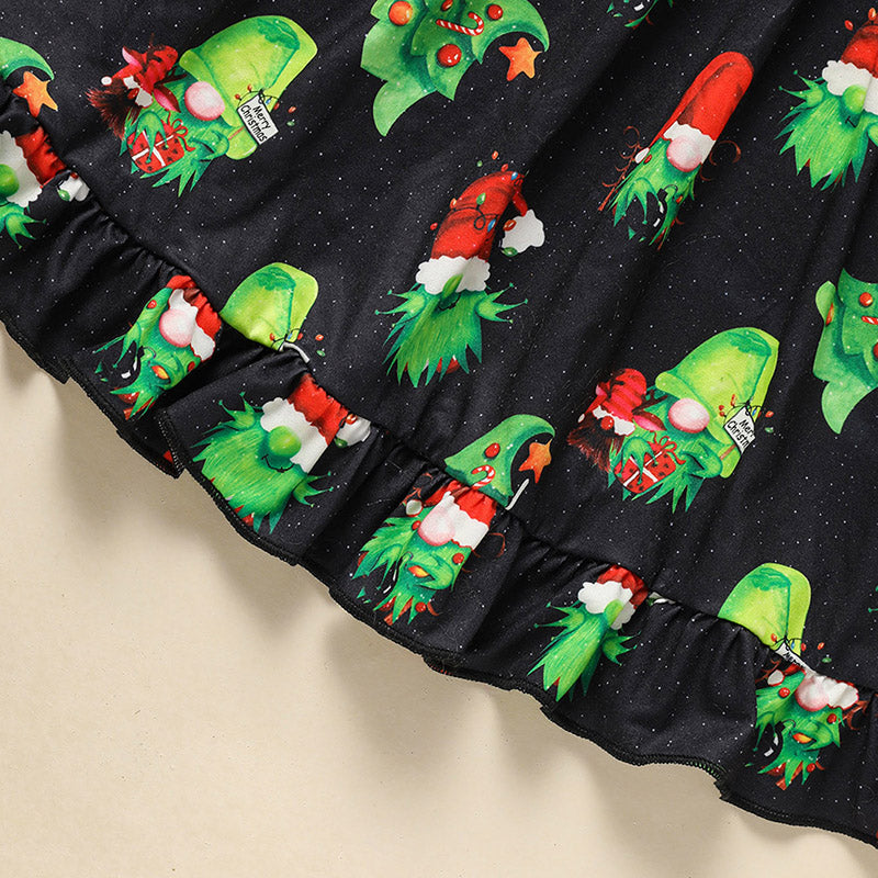Toddler Kids Baby Girl Christmas Dress Outifts, Long Sleeves Cartoon