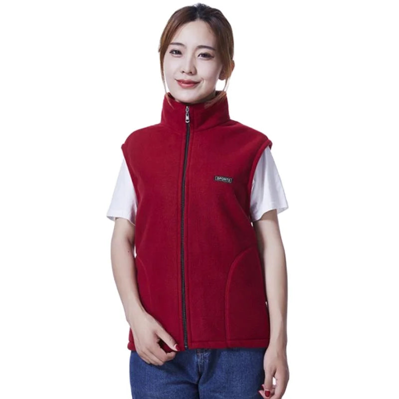 New Fleece Women Vests Autumn Korean Plus size Sleeveless Jackets Ladies Fashion Zipper Casual Waistcoat Female 442