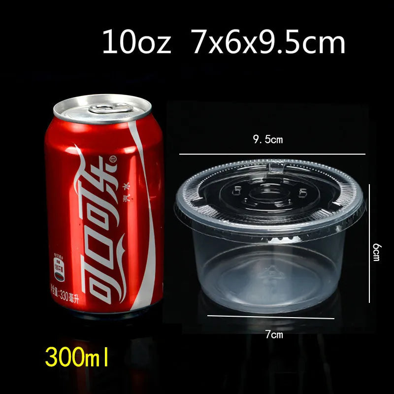 50 PCS Pudding Cup With Lid Disposable Plastic Cups Sauce Baking Jelly Dessert Cups Wedding Small Mini Party Set Cup Bowl Box