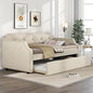 LZ LEISURE ZONE Twin Daybed, Twin Size Luxury Tufted Button Daybed, Upholstered Twin Daybed Frame, Sofa Bed for Bedroom Living R