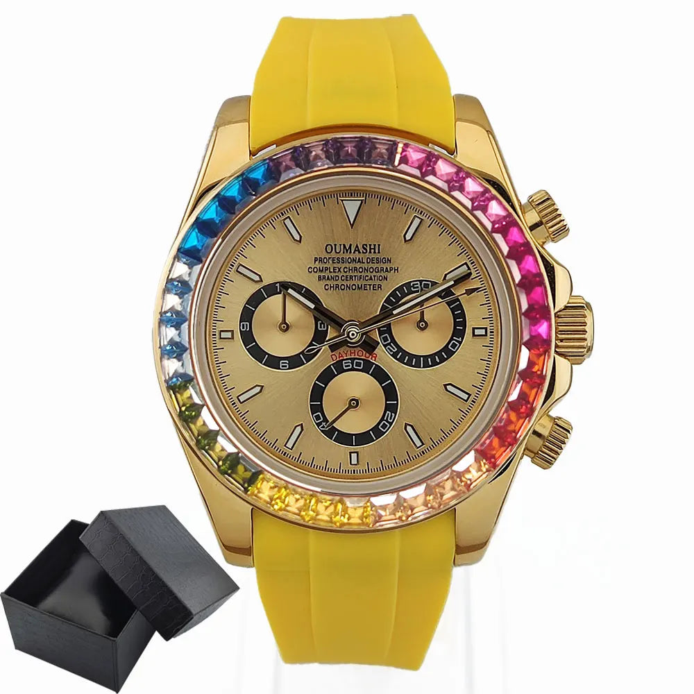 Luxury watches customized gold Chronograph Equation Racing Men Automatic Mechanical Watch Waterproof 10ATM Sapphire 4613Movement