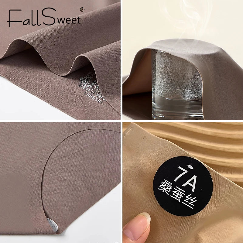 FalllSweet 4PCS Seamless Panties for Woman Ice Silk Underwear Soft Thin Briefs Women's Underpants Fashion Sexy Female Lingerie