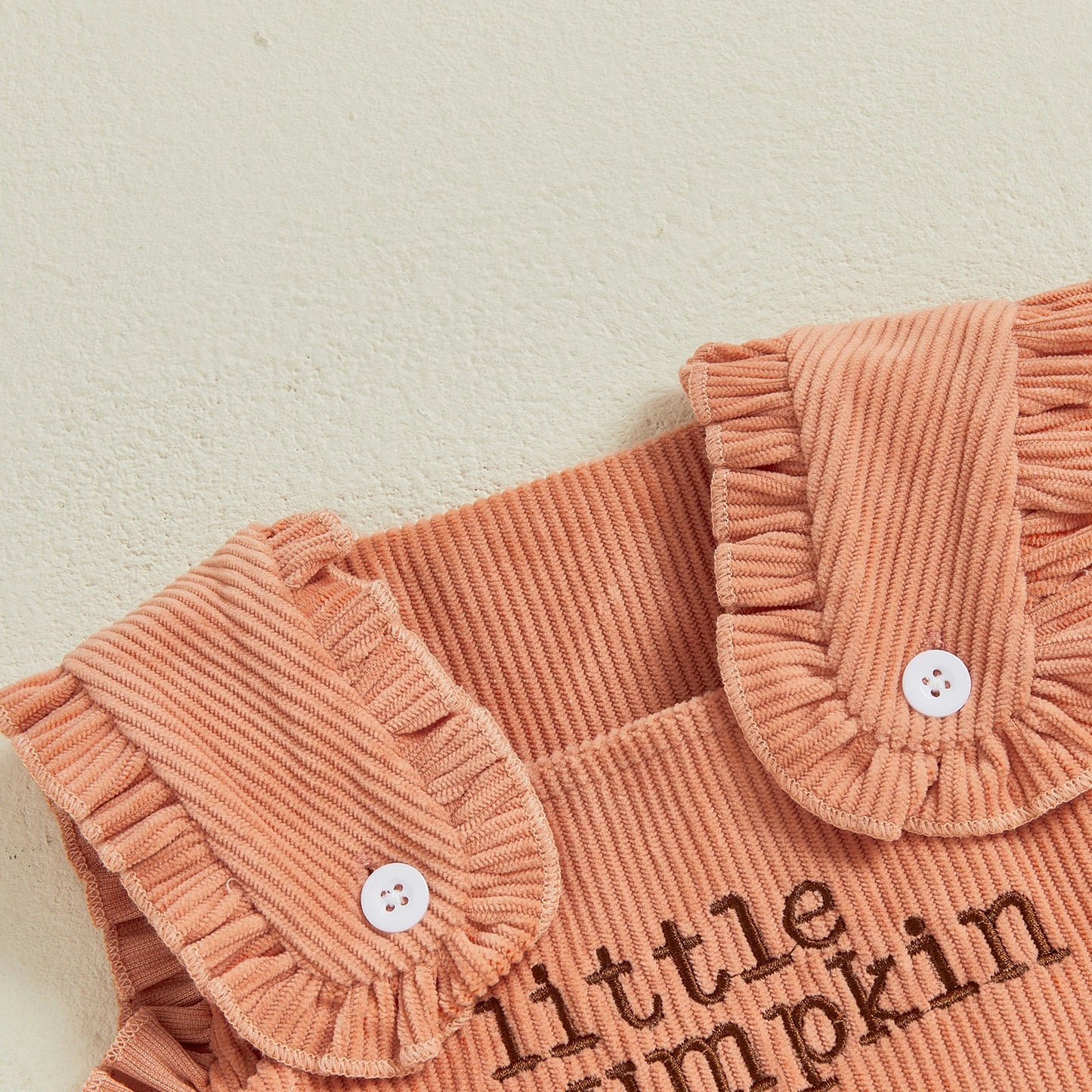 Toddler Baby Girl Halloween Outfits Pumpkin Letter Corduroy Tanks Bow Ruffles Shorts  Clothes Set
