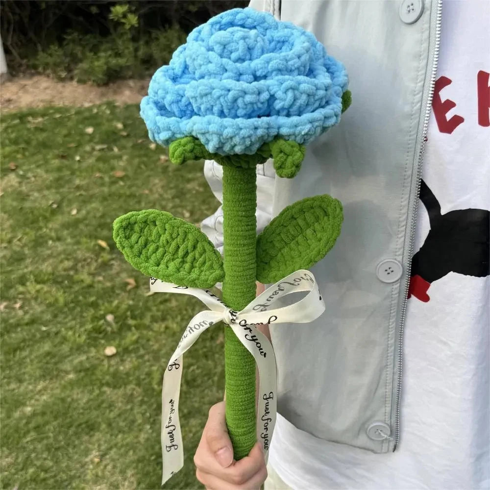 Customized Artificial Knitted Wool Flowers Crochet Flowers Flowers Flocking Wedding Bouquet Desktop Christmas Decoration