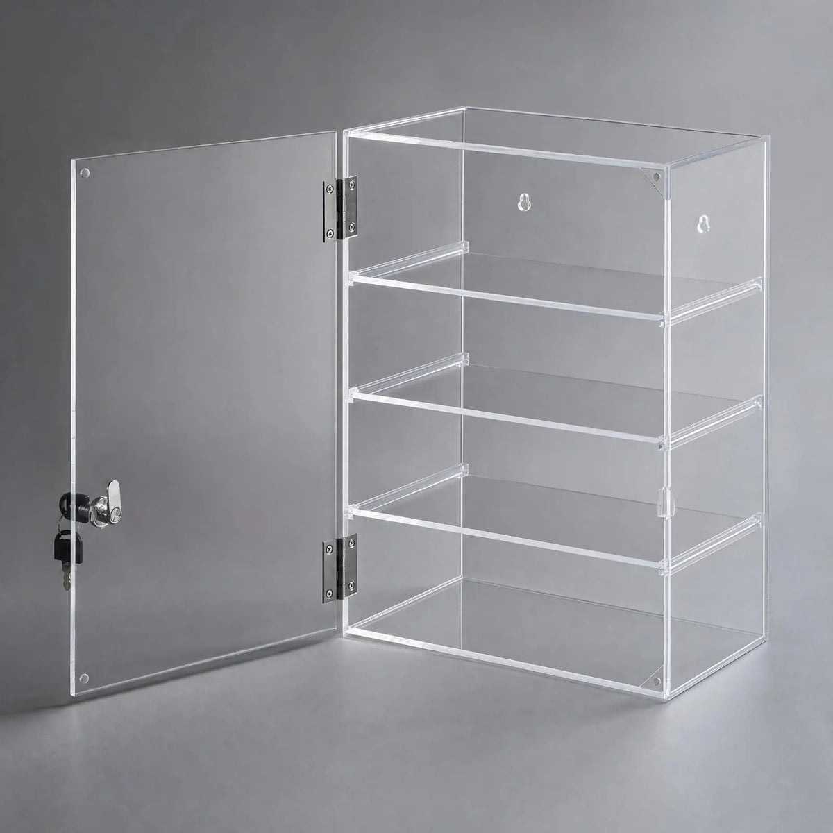 Clear Acrylic Collection Display Box with Hinged Door for Figurines Toys Safe Storage Showcase