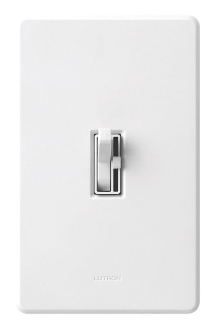 Lutron Electronics TG-600PNLH-WH Single Pole Toggler Dimmer  3 Way  Wh