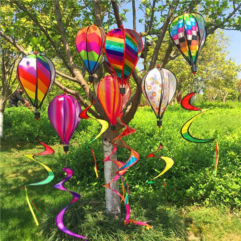Garden Spring Hot Air Balloon Pendant Rotating Windmill Hanging Decoration-AA98