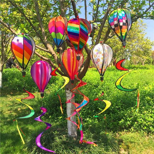 Garden Spring Hot Air Balloon Pendant Rotating Windmill Hanging Decoration-AA98