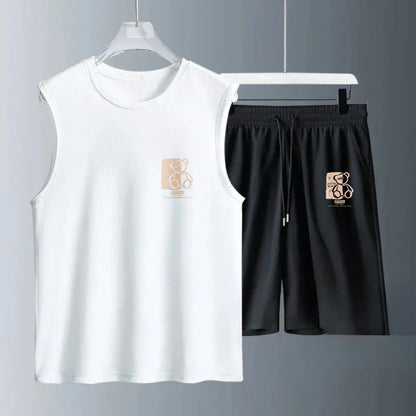 Men's Tank Top Sets 2026 Summer Quick drying beach Sportswear seaside oversize men's chandals sports  Breathable running