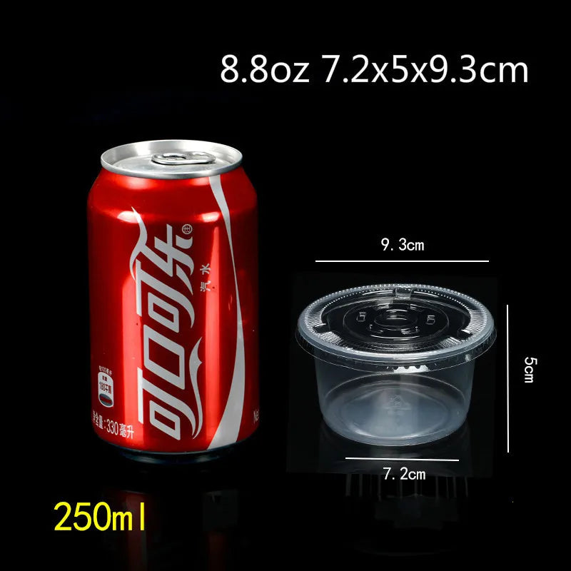 50 PCS Pudding Cup With Lid Disposable Plastic Cups Sauce Baking Jelly Dessert Cups Wedding Small Mini Party Set Cup Bowl Box