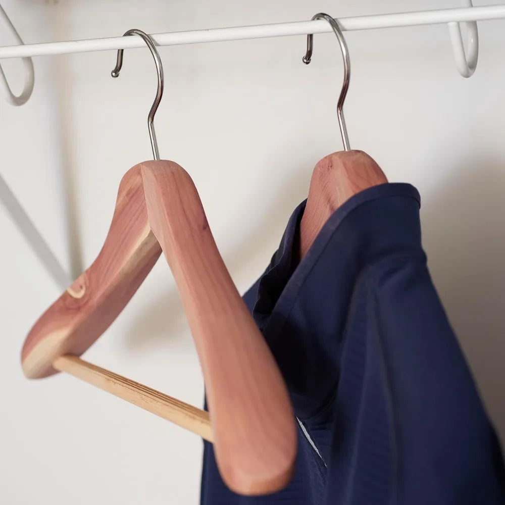 CedarFresh Deluxe Cedar Coat Hanger with Fixed Bar, Red,natural