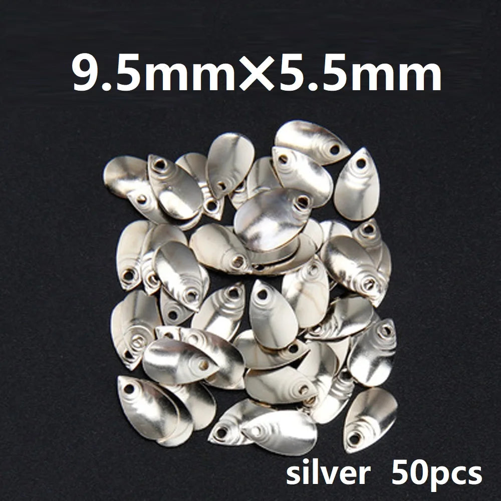 50Pcs/lot DIY Fishing Spinner Sequin Rings Bait Lures Makou water drop tablet Anti secant line Metal Noise Spoon Accessories