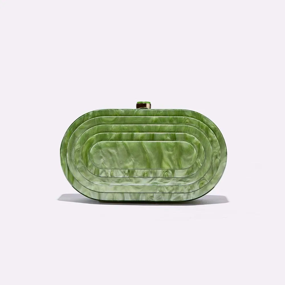 High Quality For Wedding Party Acrylic Box Evening Clutch Bags Women New Luxury Bride Rounded Rectangle Purses And Handbags