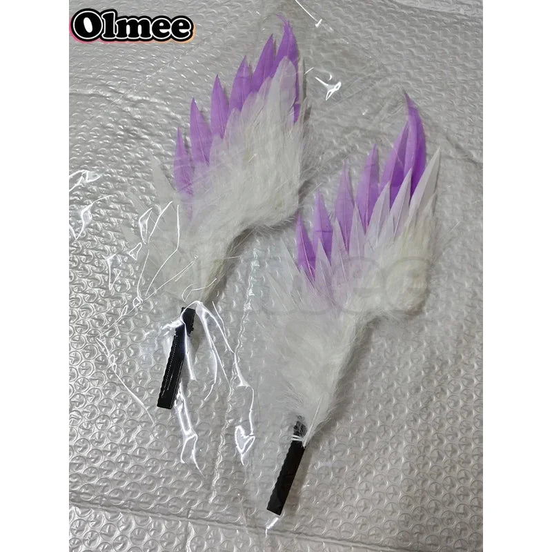 [Olmee] Robin Sunday Cosplay Feather Wings Honkai Star Rail Head Gear Hair Wear Props Accessories Stuff Model Halloween Xmas