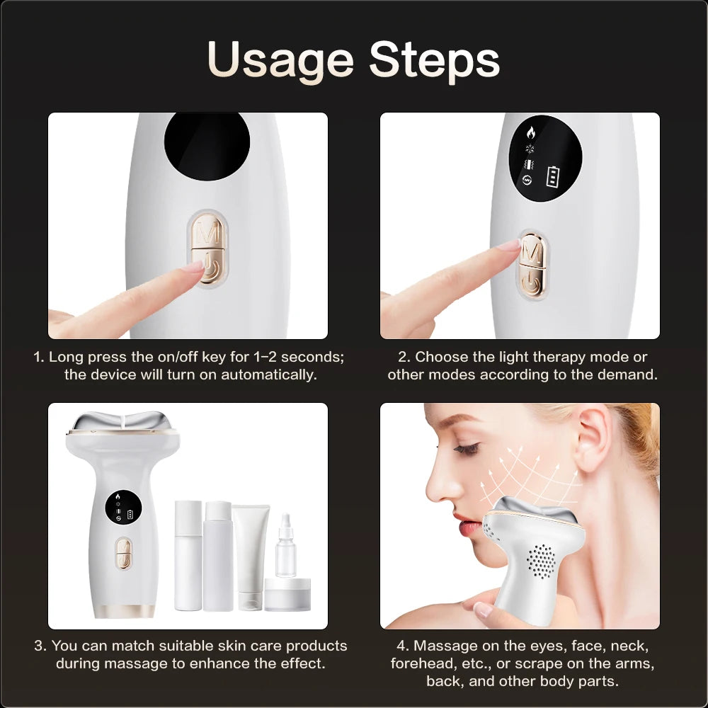 Neck Beauty Device Home Skin Tightening Machine Neck Cold Hot Compress Massage Vibration EMS Wrinkle Reduction