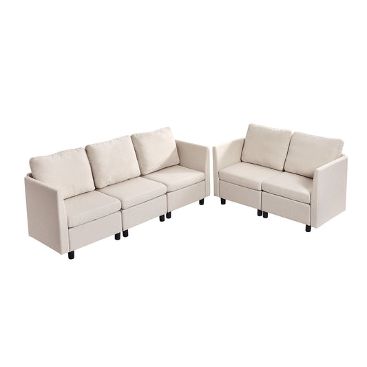 Modular Sectional Sofa, Modern 5-Seater Modular Sofa With Hidden