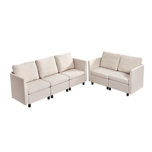Modular Sectional Sofa, Modern 5-Seater Modular Sofa With Hidden