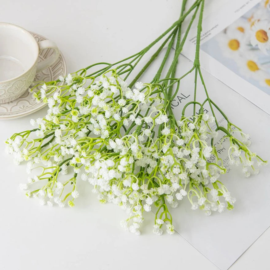 Artificial Plastics Flowers Gypsophila Outdoor Garden Courtyard Home Vase Table Wedding Scene Bride Bouquet DIY Gifts Accessory